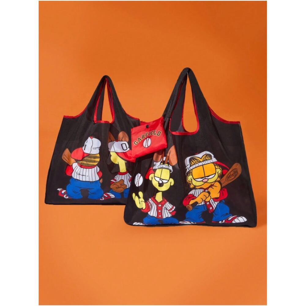 Garfield Funny Expressions Faces Foldable Reusable Eco Tote Shopping Bag